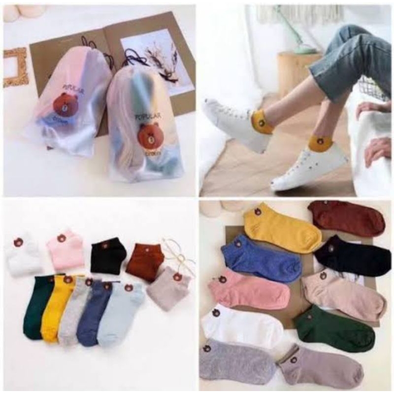 Kaos Kaki Mix Popular Broun 10 Pasang