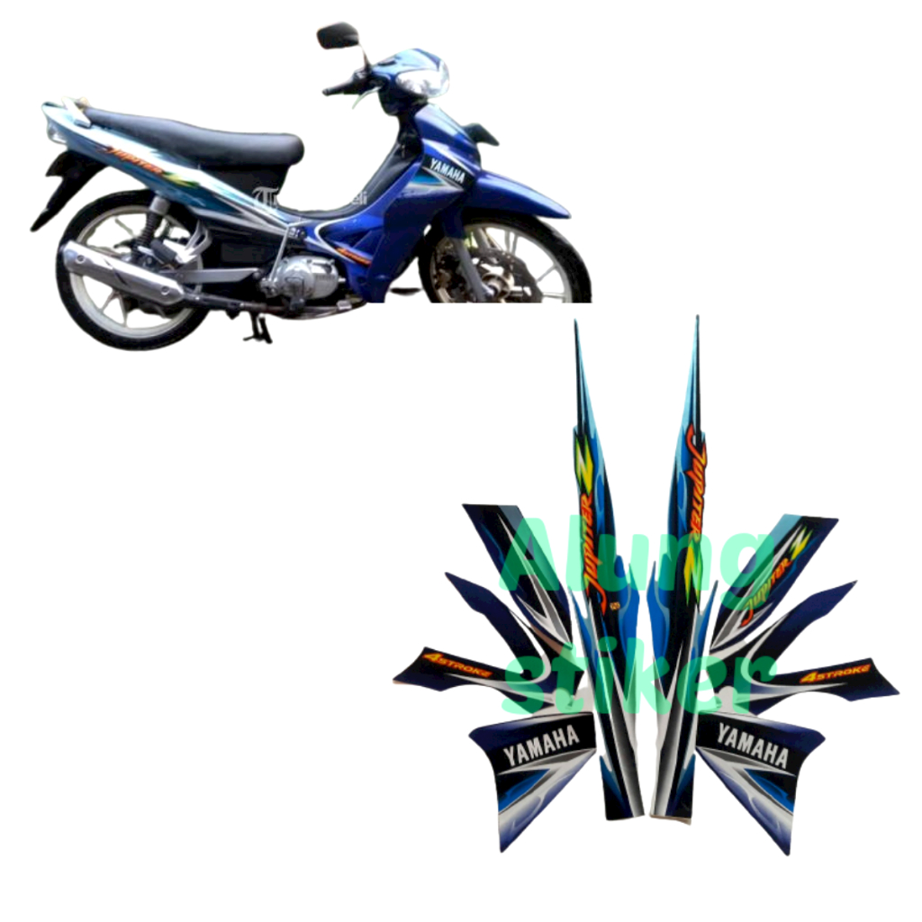 STIKER STRIPING LIS LES BODY MOTOR YAMAHA JUPITER Z TAHUN 2005 WARNA BIRU 1SET STANDAR