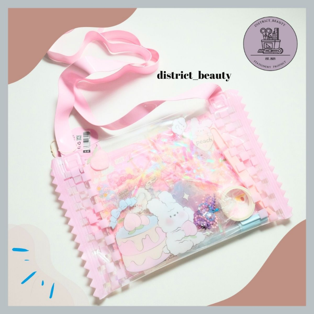 

POUCH DIY STIKER CHERRY SHOP TAS BENTUK PERMEN ISI ALAT JOURNALING STIKER LENGKAP