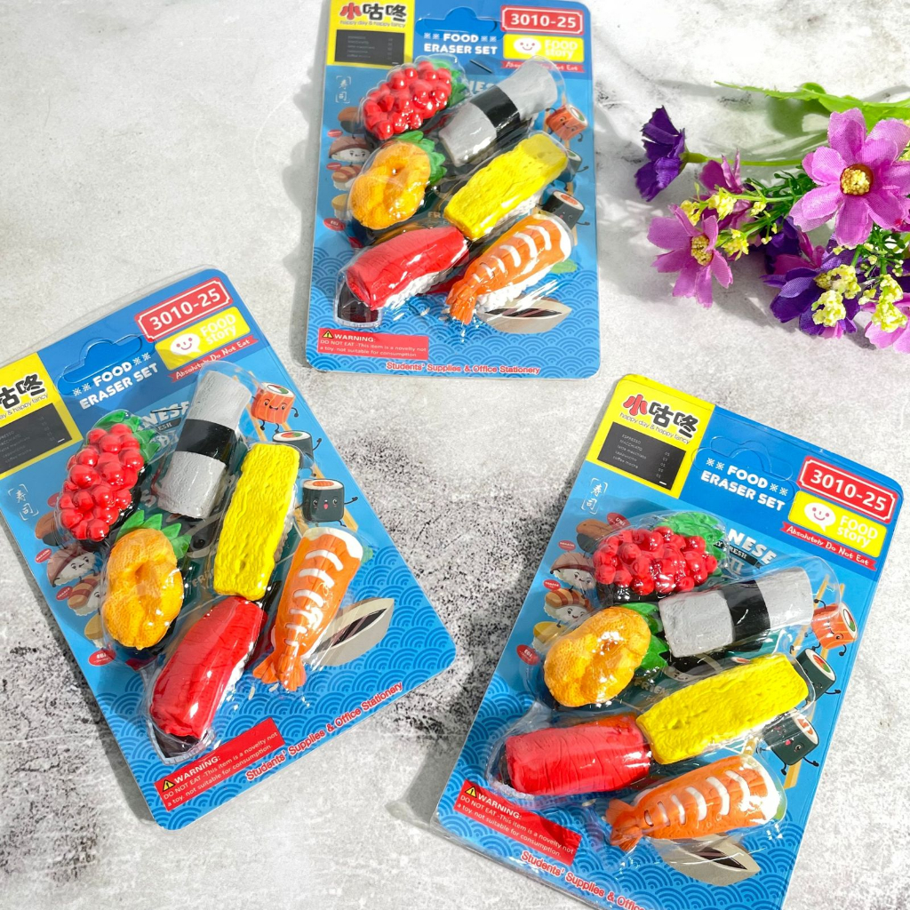 

PENGHAPUS SUSHI COVER 1 SET 3010-25 lucu keprluan anak sekolah hapusan fancy imut unik elegan bisa cod termurah atk fancy