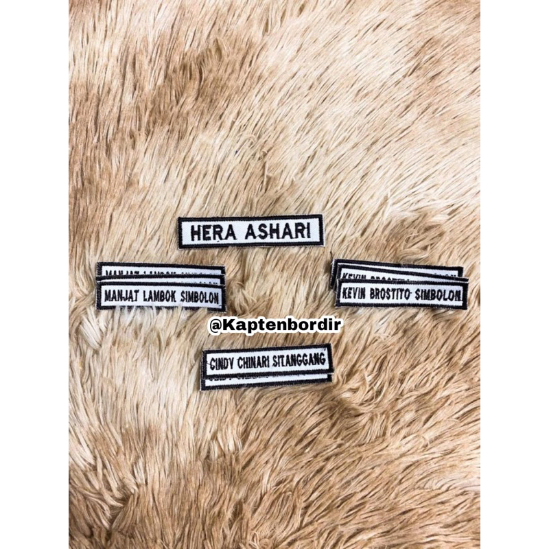 Badge Nama, Emblem Nama, Bordir Nama, Bordir Nama Seragam, Bordir Nama Siswa, Atribut Sekolah , Nama