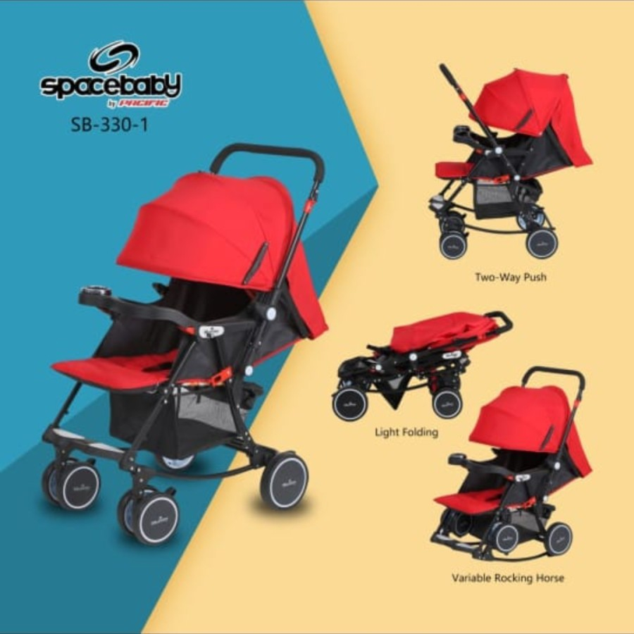 SB 330-1 Kereta Dorong - Stroller Spacebaby / STROLLER BISA HADAP DEPAN BELAKANG / STROLLER NEWBORN