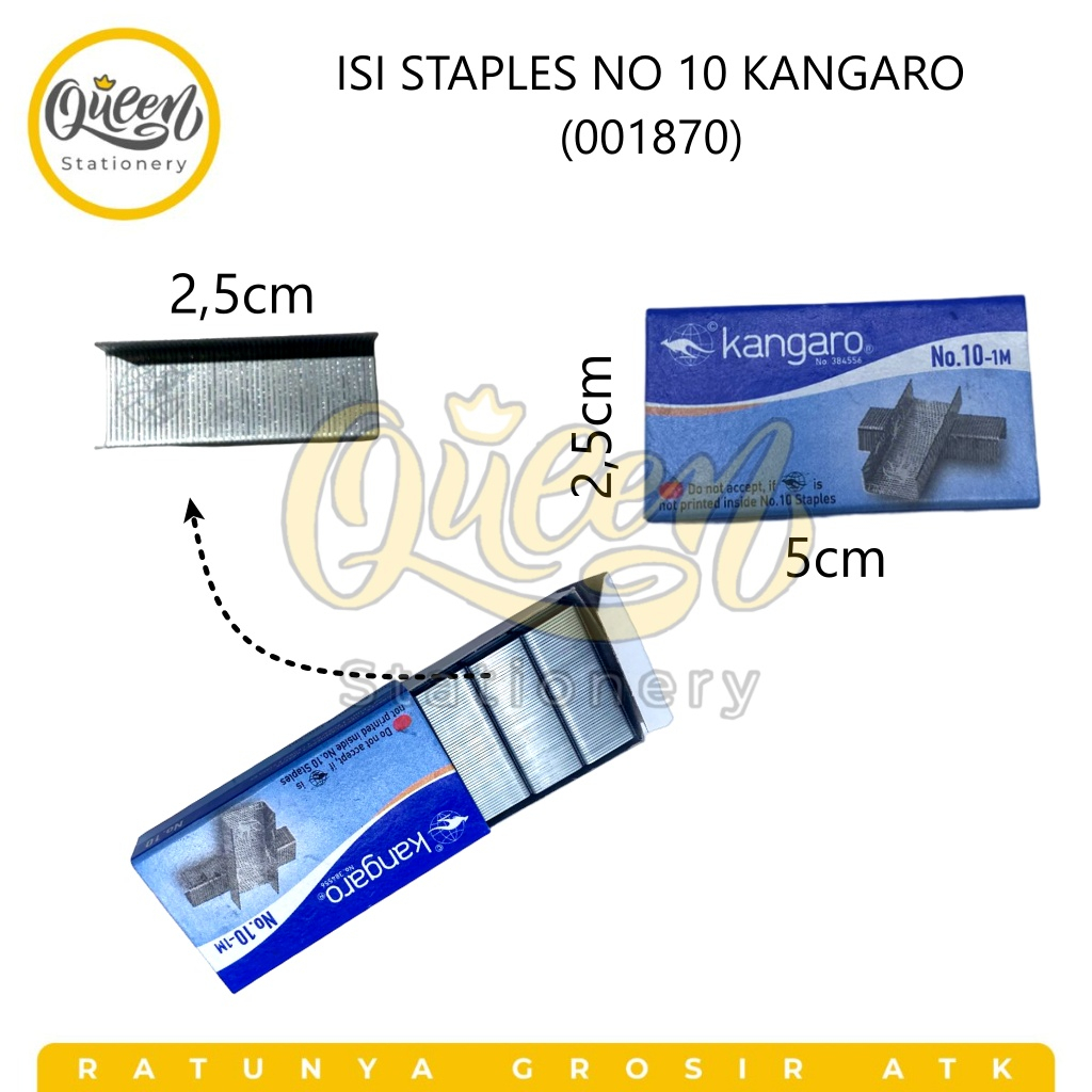 

1 KOTAK KECIL ISI STAPLES NO 10 KANGARO ISI STAPLES KECIL