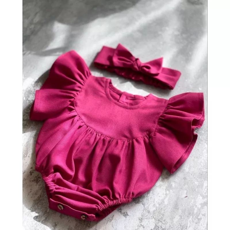 Set Pakaian bayi barbie perempuan free bando