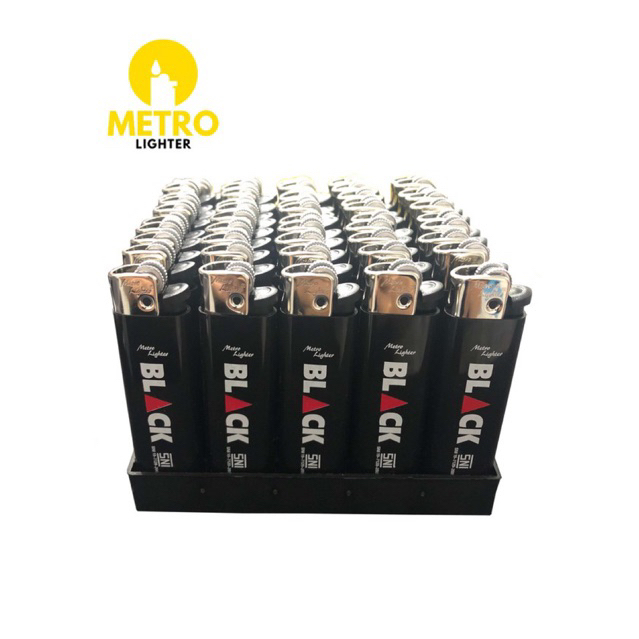 Mancis Korek Klasik Metro Lighter J-003 BLACK Kepala Metalic