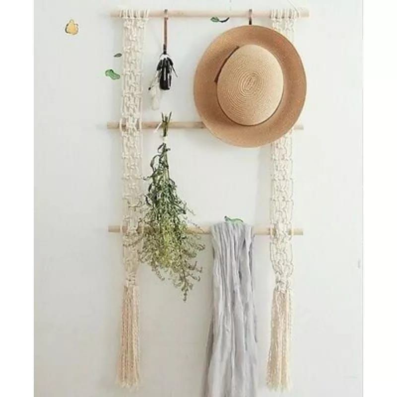 GANTUNGAN MUKENA / RAK GANTUNGAN JILBAB / gantungan mukenah kayu / Rak Serbaguna gantungan sajadah