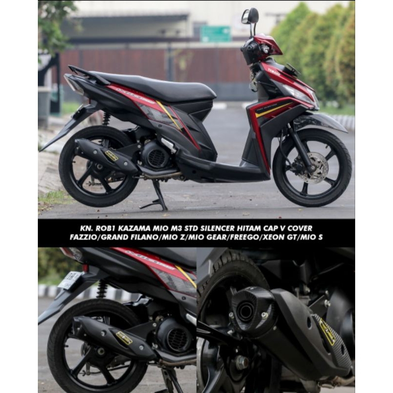 Knalpot Rob1 Kazama Fazzio Rcb1 Original Mio Nouvo Mio Smile Mio Z Mio M3 Mio Sporty Silincer Hitam 