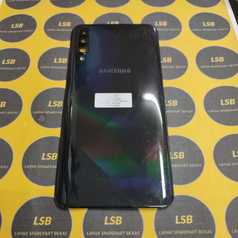 BACKGLASS SAMSUNG A50S A507F BLACK ORIGINAL BEKAS