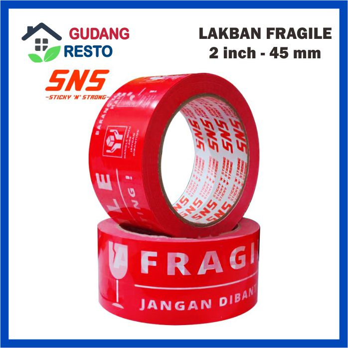 

LAKBAN FRAGILE 2 INCH / 45 MM MERAH PUTIH 100 YARD ISOLASI SEALTAPE SEALTIP SELOTIP KUALITAS BAGUS KUAT DAN LENGKET