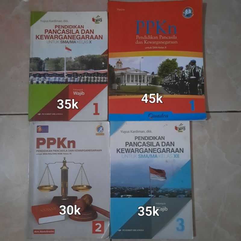 

PRELOVED BUKU PPKN KELAS 10, 11, & 12 ERLANGGA QUADRA GRAFINDO