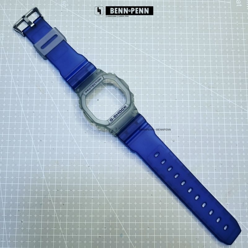 BNB DW 5600 SMOKE NAVY BEZEL STRAP JAM TANGAN CASIO G SHOCK