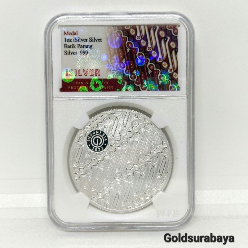 Koin Perak iSilver Batik Parang 1oz Silver not antam srh nadir pamp