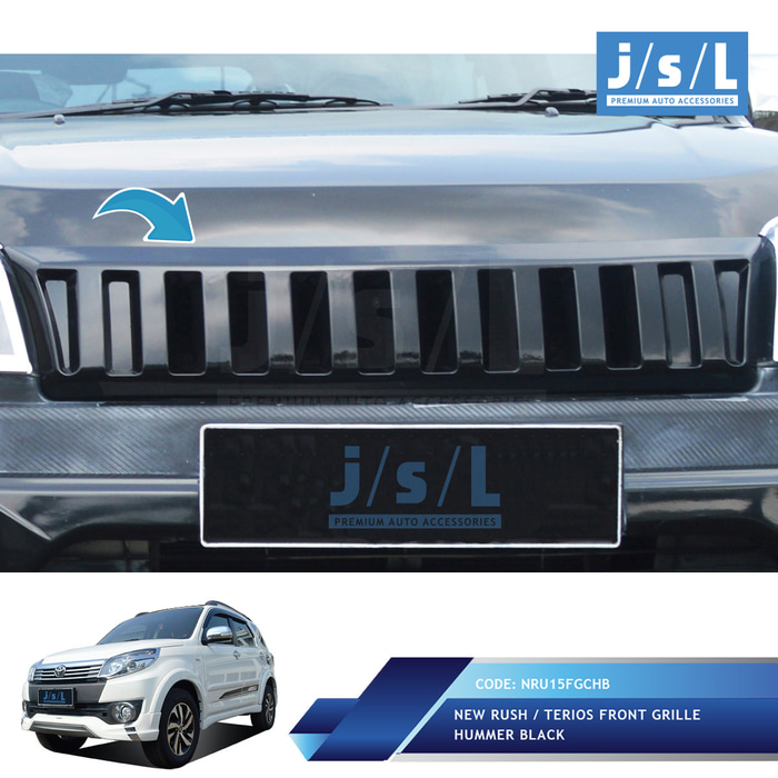NEW RUSH 15 FRONT GRILLE COVER M/HUMMER BLACKTIVO-GRILL NEW TERIOS/RUSH`15 - GRILL DEPAN RUSH LAMA 2