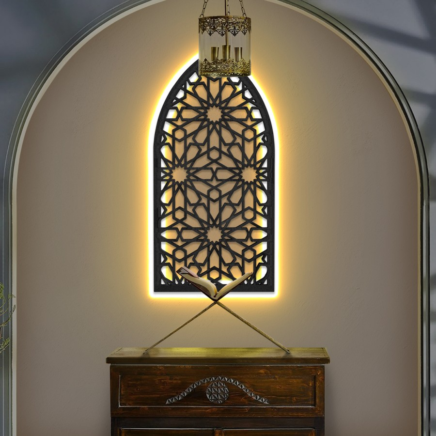 Hiasan Dinding Mihrab Mushola Rumah - Dekorasi Mihrab Dinding + LED