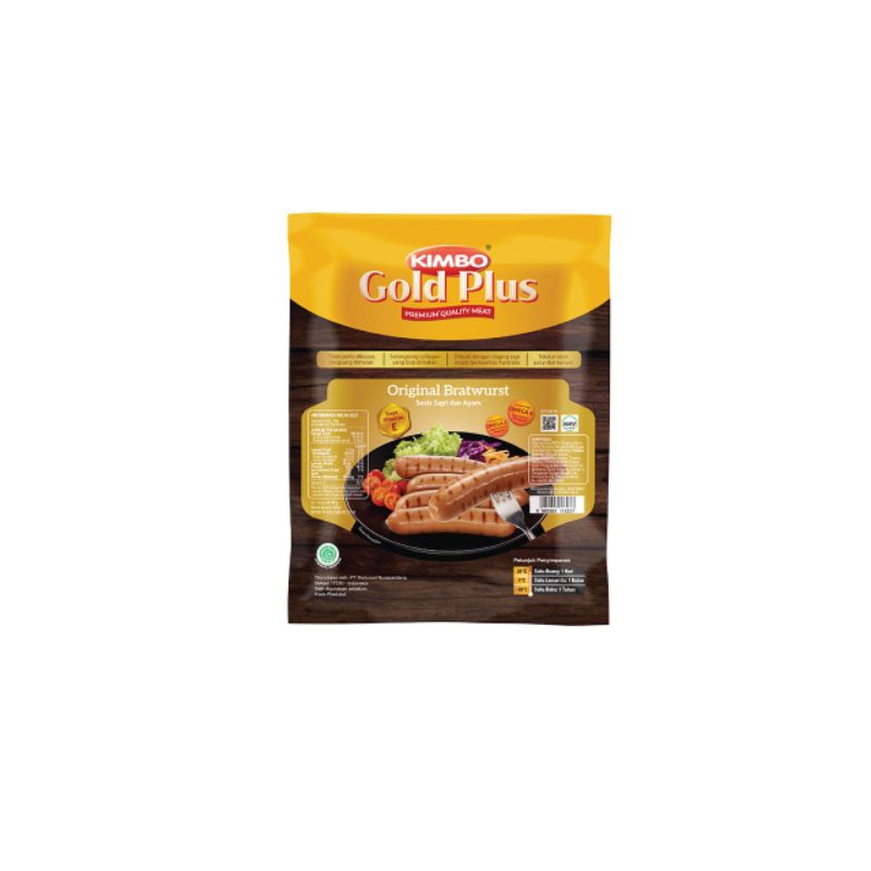 Kimbo Gold Plus Sosis Sapi & Ayam Original Bratwurst 360gram