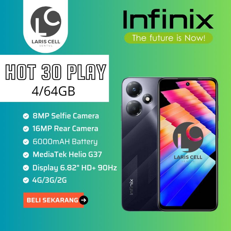 Infinix Hot 30 Play RAM 4GB 64GB Garansi Resmi Infinix