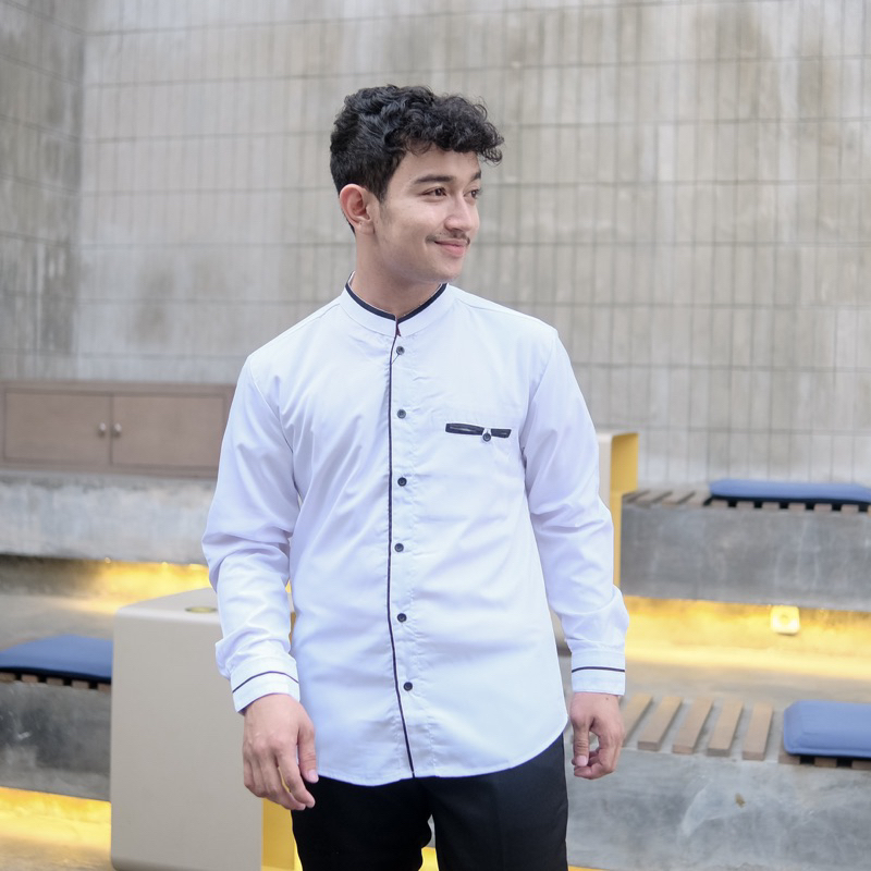 Baju Koko Putih Busana Muslim Pria Keren Elrumi Pekalongan Best Seller Koko Murah