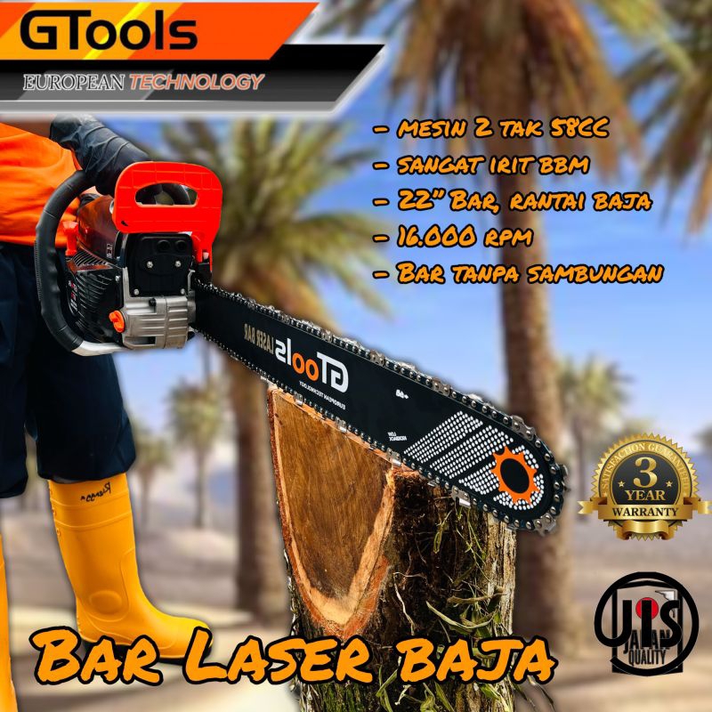 Senso gtools Eropa GT24 22inch bar laser baja premium lebih kuat dari STIHL