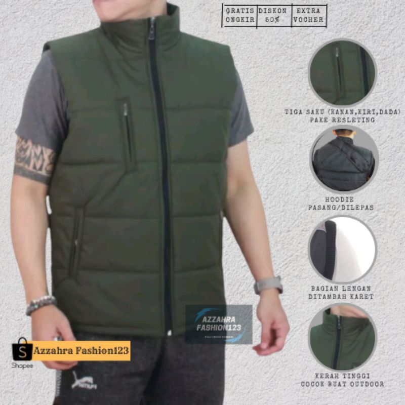 ROMPI POLOS PRIA SAKU 3 DEWASA ADVENTURE / VEST PARASUT PELINDUNG DADA KOMUNITAS OUTDOOR TOURING