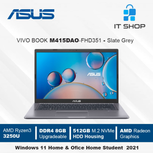 Promo Asus Vivo Book M415DAO-FHD351 Ryzen 3 - Gray Murah