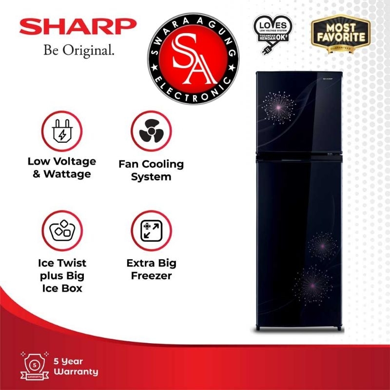 Kulkas 2 Pintu Jumbo Sharp Type: SJ-316MG (Khusus Daerah Medan)