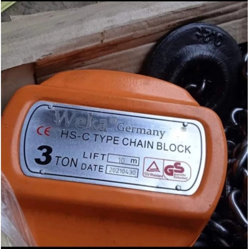 Chain Block Takel 3 Ton x 3 Meter Chain Block WEKA GERMANY