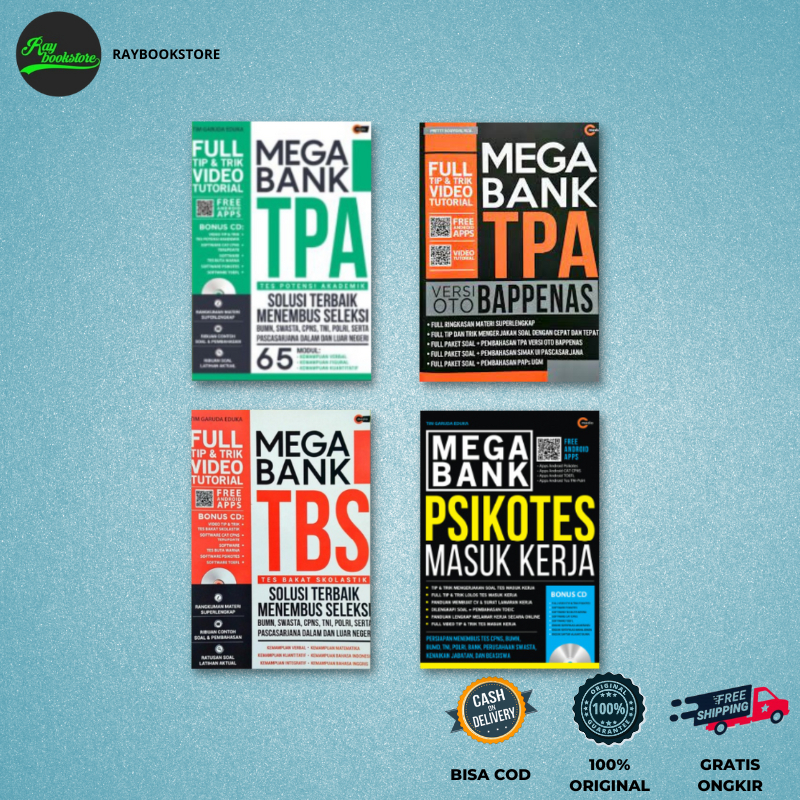 Buku Mega Bank TPA II Mega Bank TBS II Mega Bank TPA Versi OTO BAPPENAS II Mega Bank Psikotes Masuk 