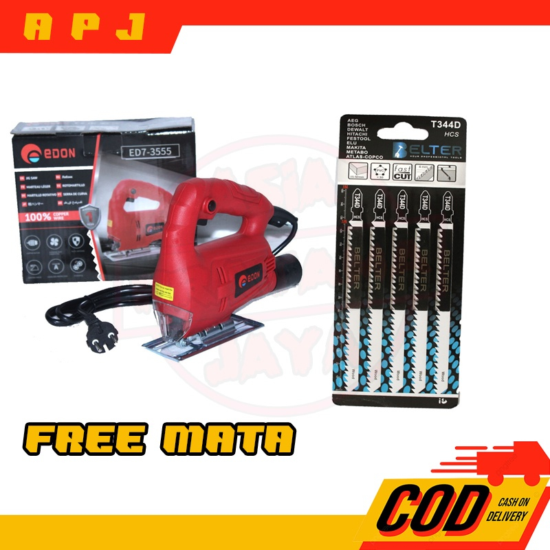 Mesin Jigsaw Edon ED7-3555 - Mesin Jig Saw Edon - Yukido Mesin Gergaji Triplek - Merah