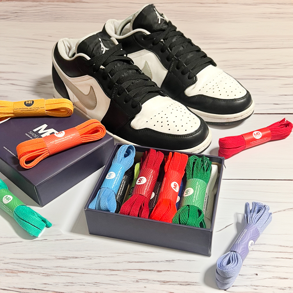 MR Shoelaces Paket Tali Sepatu Polyester Gepeng 7mm Isi 10 Pasang Panjang 90cm 100cm 120cm 150cm 180