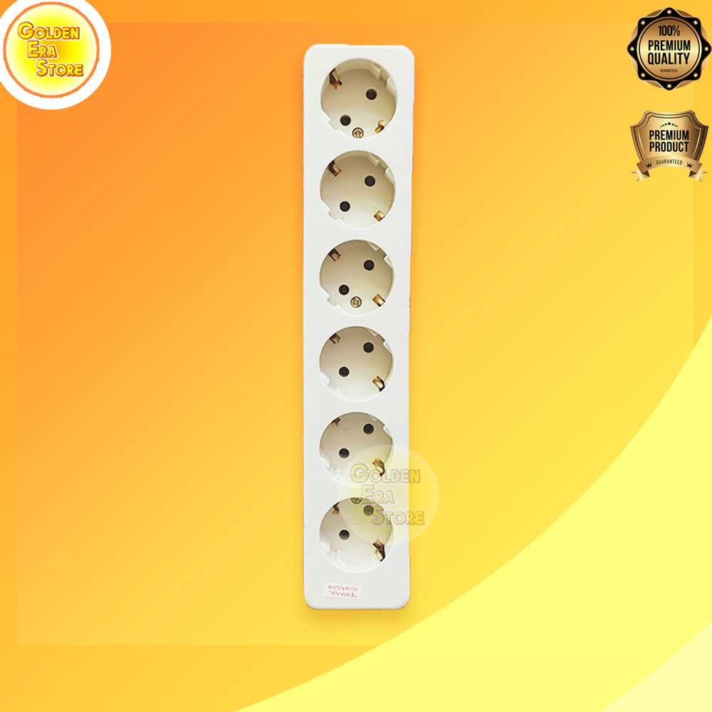 6 LUBANG UTICON / Stop Kontak Arde 6 Lubang / Terminal Kuningan / Colokan Listrik /