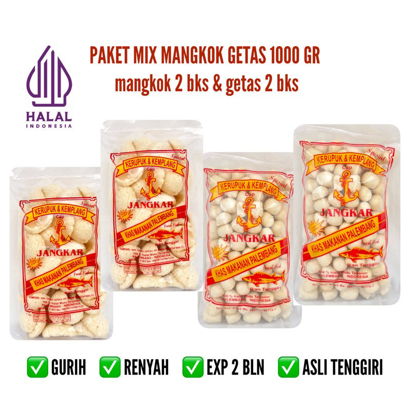 

Paket Mangkok 2 Bks & Getas 2 Bks 1000Gr | Kerupuk Kemplang | Asli Tenggiri