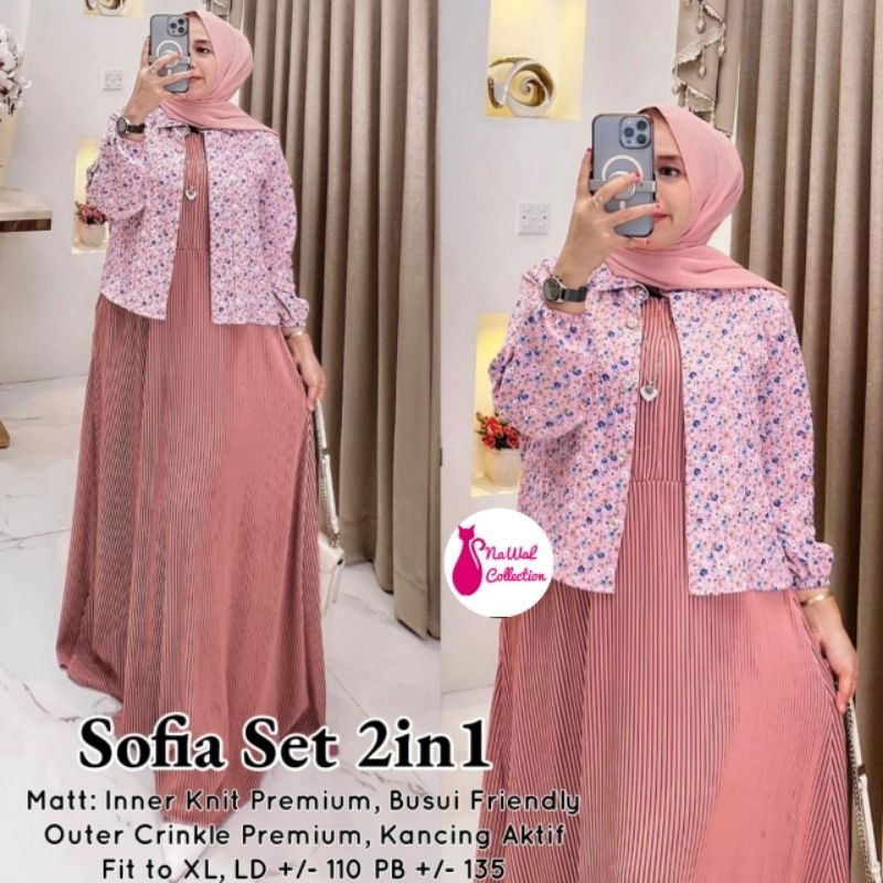 SOFIA SET/ SETELAN MAXI VEST ROMPI / OUTER MOTIF ORI NAWAL
