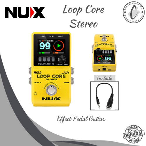 Nux Loop Core Stereo Looper Guitar Effect Looper Pedal Efek Gitar