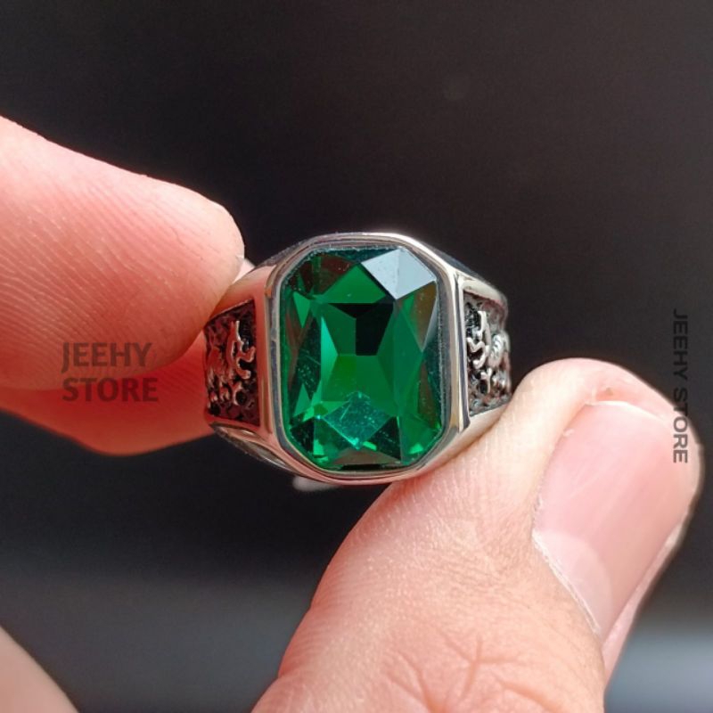 Cincin Titanium Pria Variasi Batu Akik