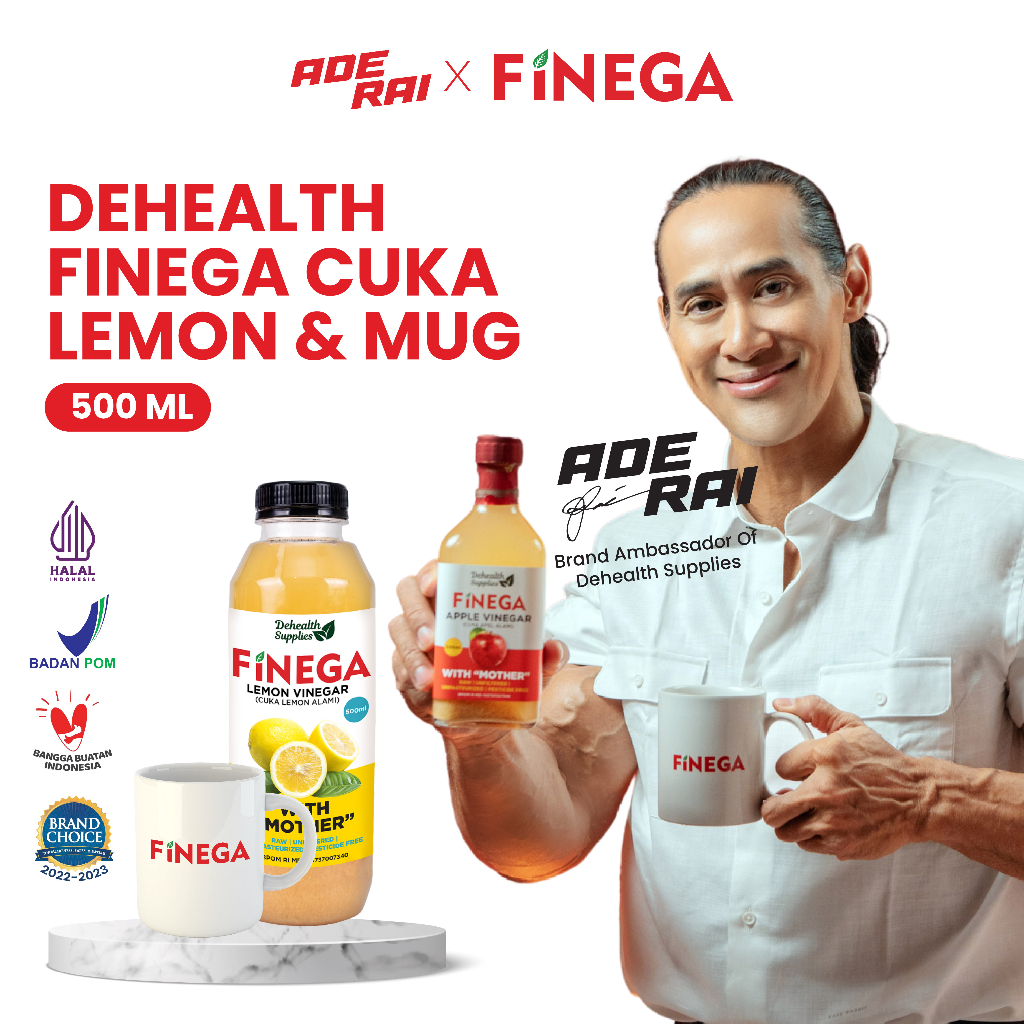 ADE RAI x FINEGA BUNDLING (Cuka + Mug) 500ml Plastik