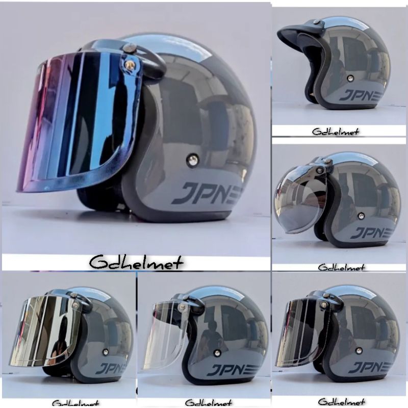 helm jpn retro arc dewasa warna modern glossy original