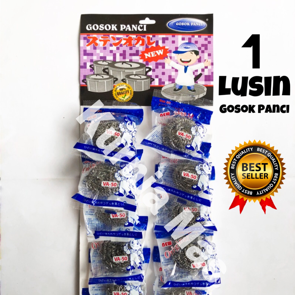 12 Pcs Sabut Kawat Gosok Panci Stainless Sabut Cuci Piring Grosir