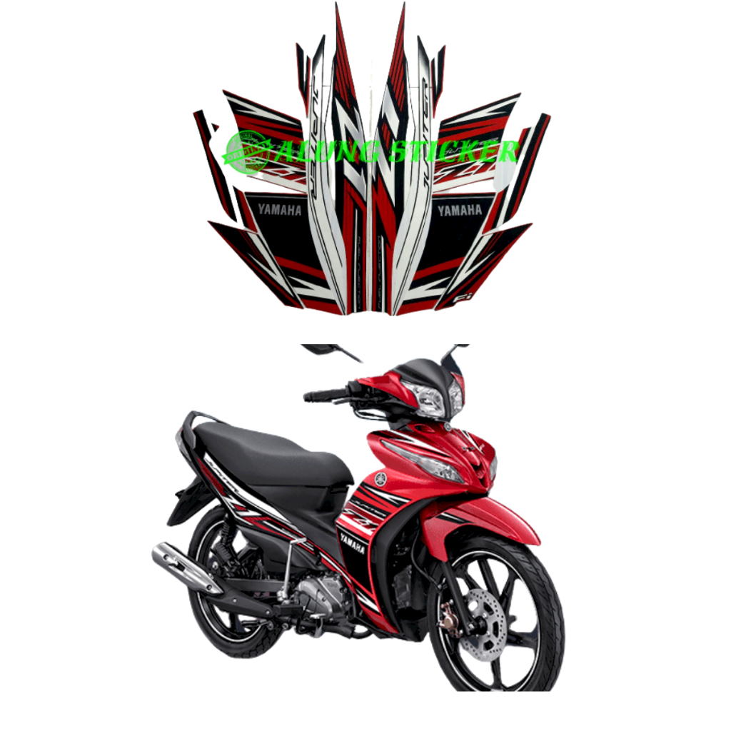 STIKER STRIPING LIS LES BODY MOTOR YAMAHA JUPITER Z1 TAHUN 2016 WARNA HITAM-MERAH 1SET STANDAR