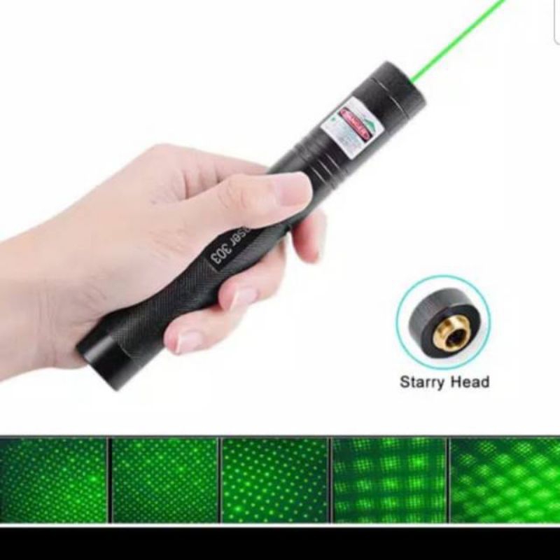 Green Laser Pointer 303 Recharger / Laser Hijau Pointer 303