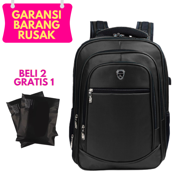 BELI 2 GRATIS 1 Tas Ransel Pria Wanita Polo Ukuran Super Jumbo 20inc Impor Warna Biru Navy Coklat Hi
