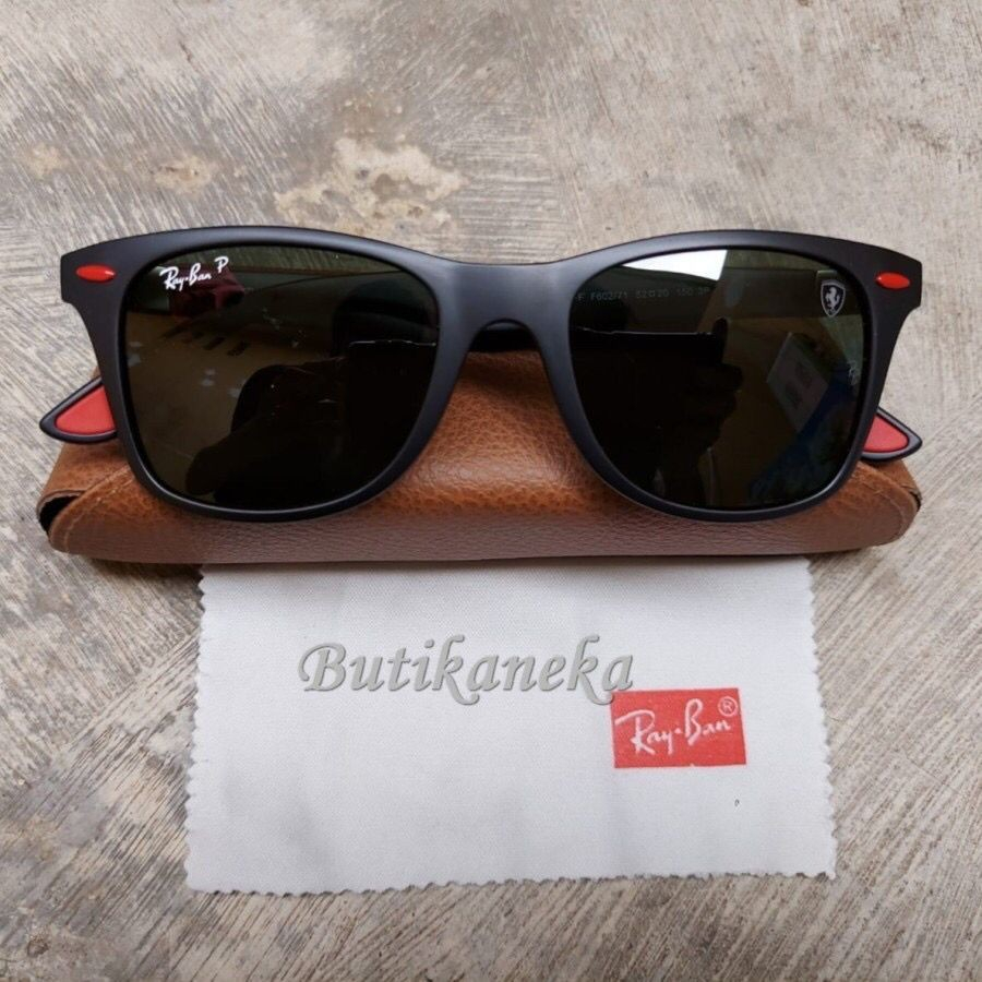 Kacamata Rayban Liteforce Ferrari RB4195 Polarized Black dof Original