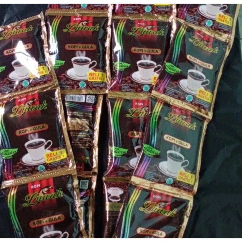 

KOPI LUWAK Hitam Kopi+Gula 25 gr Renteng Isi 18 Sachet