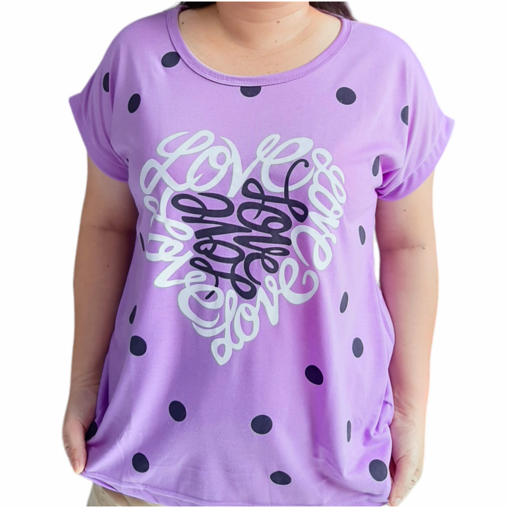 Kaos harian ibu ibu ukuran XXL baju jumbo santai lengan pendek