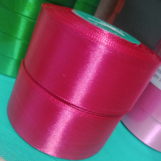

Pita Satin Pink Fanta Ukuran 1.5 inch 4 cm per Roll pita kado pita