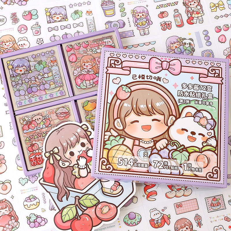 

Sticker Frutti Girl Set Diary Book Aesthetic18lbr - 72lbr Sticker Deco Stiker Tumblr Botol Hp Laptop Stiker 2D Plastik Lucu Sticker DIY Kekinian