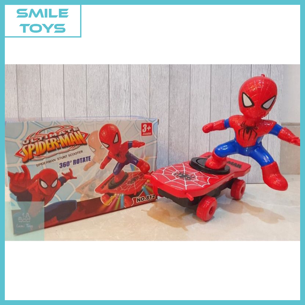 Smile - Mainan Anak Spiderman / Ultraman / Batman / Altman / Captain Amerika Skateboard Scooter Stun