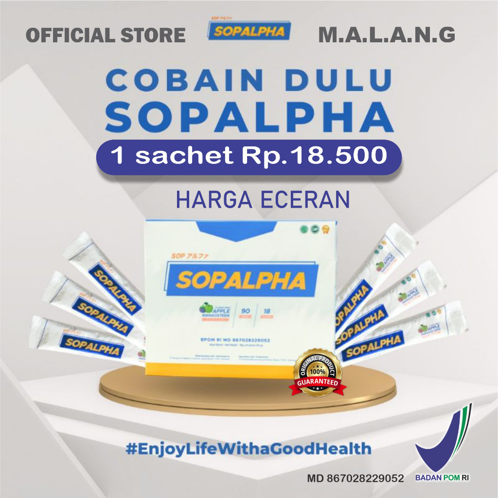 SOPALPHA 1sachet (eceran) ,Flavor  Apple Mangosteen , coba dulu 