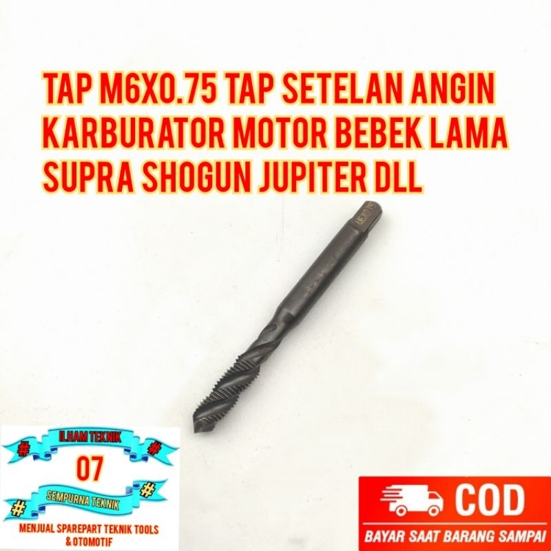 Tap M6x0.75 Tap Setelan Angin Karburator Motor Bebek Lama Supra Shogun Jupiter dll
