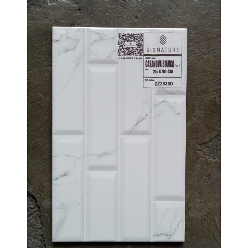 keramik dinding 25x40 bata putih corak