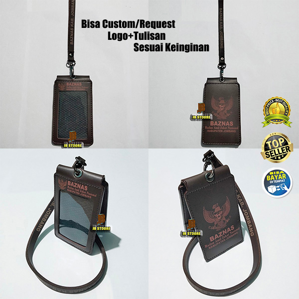 

Tempat Id Card Saku Magnet Kulit Custom Logo Tulisan / Id Card Holder Saku Magnet Custom Logo / Name Tag Holder saku magnet custom tulisan
